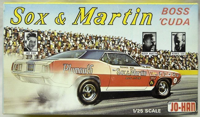 Jo-Han 1/25 Plymouth Sox & Martin Boss 'Cuda (Plymouth Barracuda), GC-1800 plastic model kit
